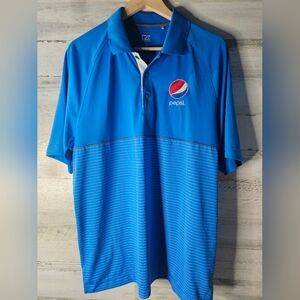 Mens Pepsi Co Polo Blue Branded Work Shirt size large